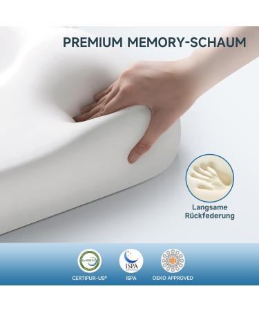 Premium Memory Foam Pillow for Side Sleepers - Adjustable Comfort Ideal for Back & Belly Sleepers - 60x40x11.5 cm Light Gray | International Shipping Available - Buy Online on SooperMarket.com