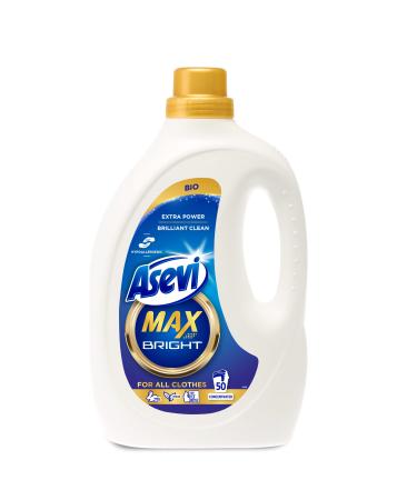 Asevi Max Hypoallergenic Bio Laundry Detergent Concentrated Liquid Laundry Cleanser Bright 2.5L 50 Washes