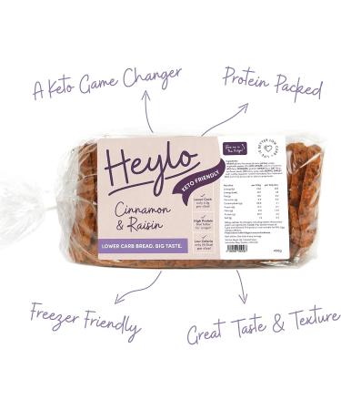 Heylo Low-Carb Cinnamon & Raisin Bread 2 pack (900g) | A Keto Game Changer | Keto Bread Loaf for Sandwiches Toast or Delicious Keto Snacks | Keto Low Carb Bread | Keto Food - Buy Online on SooperMarket.com