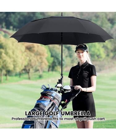NINEMAX 62 Inch Large Golf Umbrella - Windproof Double Canopy Vented Oversized Adult Umbrella in Black - Buy Online on SooperMarket.com
