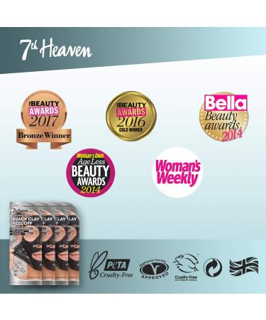 7th Heaven for Men - Black Clay Easy Peel-Off Face Mask with Activated Charcoal and Witch Hazel to Cleanse Detoxify and Lift Away Grime for Purified Skin - Buy Online on SooperMarket.com