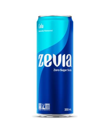 Zevia Zero Sugar Cola Soda 355 mL Cans (Pack of 12) Cola 355 mL (Pack of 12)
