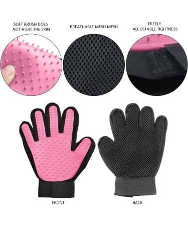 Timjjg Pink Hair Removal Gloves & Stainless Steel Nursing Comb for Cats & Dogs | Pet Massage & Litter Cleanup - Buy Online on SooperMarket.com