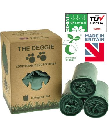 The Deggie 100% Home Compostable Dog Poop Bags - Made in UK 240 Bags (16 Rolls) Biodegradable Corn Starch Dogs Poo Bag EN 13432 Certificated Doggy Waste Bag 240 count (Pack of 1) - Buy Online on SooperMarket.com