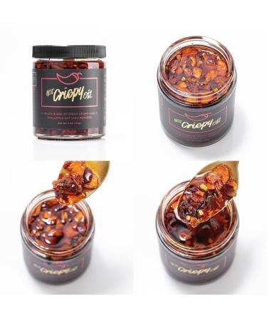 Hot Crispy Oil Original - Spicy Gourmet Olive Oil Infused with Garlic, Shallots, and Chili Peppers - 6 oz Jar (Vegan, Gluten-Free) - Ideal for Pizza, Pasta, Salads & More - Buy Online on SooperMarket.com