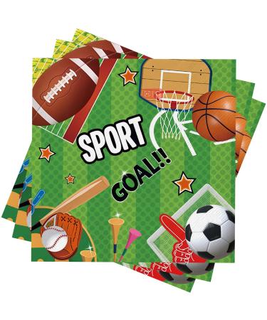 40 -piece napkin children's birthday football napkin American football party young football party disposable napkins for children's birthday boy girl birthday football 40p