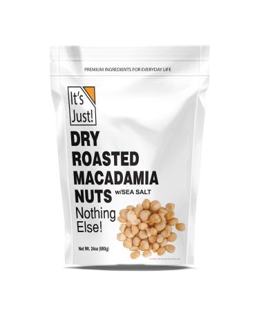 It's Just - Macadamia Nuts, Product of Hawaii, Dry Roasted, Sea Salted (Dry Roasted / Sea Salted, 24 Ounces) Dry Roasted / Sea Salted 1.5 Pound (Pack of 1)