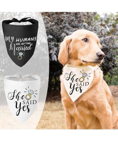 WLLHYF My Humans are Getting Married She Said Yes Dog Bandana Pets Scarf Triangle Bibs Kerchief Set Wedding Photo Prop Decoration Pet Costume Accessories for Dog Lovers Small Medium Large Dogs Cats - Buy Online on SooperMarket.com