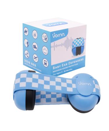 VORNN Silent protect Baby ear defender earmuffs and protectors baby kids noise sound reduction cancelling muffs protection soft adjustable headband toddlers 03-36 months -UK design Blue