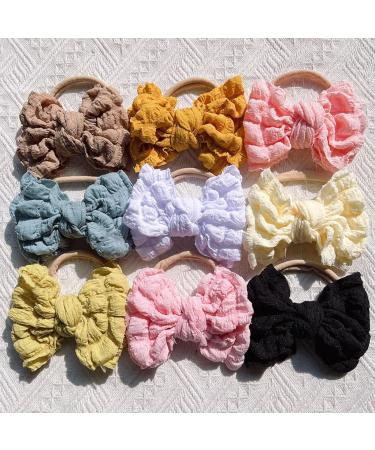 JSGHGDF Girls Bowknot Headband Soft and Stretchy Headwear Elastic Hair Bands Adorments for Infant Toddlers Black - Buy Online on SooperMarket.com