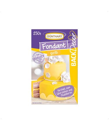 G nthart Backdecor 250 gr yellow fondant 100% vegan palm oil -free tear -resistant for covering cakes and cakes suitable for modeling 1 -pack (1 x 250 g)