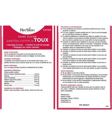 Herbion Naturals Sugar-Free Cough Lozenges with Natural Cherry Flavour 25 Lozenges - Relieves Cough and Nasal Congestion Soothes Sore Throat For Adults and Children 12 years and above (Pack of 5 125 Lozenges) - Buy Online on SooperMarket.com