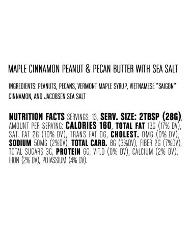 Big Spoon Roasters Maple Cinnamon Peanut & Pecan Butter - Organic Low Sugar Creamy Nut Butter - Keto Vegan Palm Free - 13 oz - Buy Online on SooperMarket.com