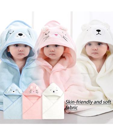 KDDSSS 2PCS Hooded Baby Towel Set - Animal Design Bathing Towels for Newborns, Soft & Absorbent - Pink - Buy Online on SooperMarket.com