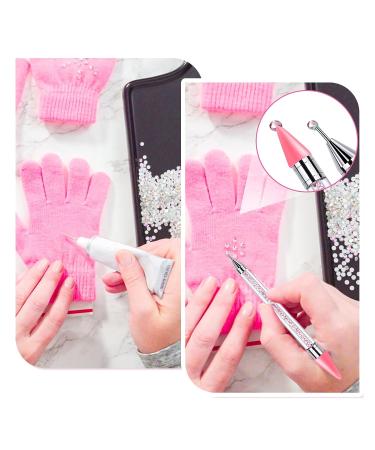 Sularpek Nail Rhinestone Picker Set - Dual-End Rhinestone Pickup Tool and Wax Pencil for DIY Nail Art Crafts (White Pink) - Buy Online on SooperMarket.com