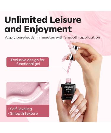 Modelones Nude Glitter Pink Builder Nail Gel - 8-in-1 Strengthener & Extension Gel - 15ML Bottle - Ideal Gift for Women - Buy Online on SooperMarket.com