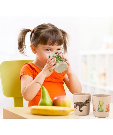 Kids' Dinosaur Bamboo Cups - Set of 3 | 8 oz Eco-Friendly BPA-Free Cups for Drinking, Snacks, and Bath | Toddler Smoothie Cup | Shatter-Resistant - Buy Online on SooperMarket.com