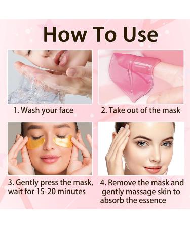 30 Pairs Collagen Crystal Lip Masks & 24K Gold Eye Masks Nourishing Under Eye Patches for Puffy Eyes Moisturizing & Reducing Fine Lines | Premium Lip & Eye Care - Buy Online on SooperMarket.com