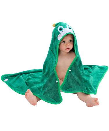 COOKY.D Bamboo Hooded Baby Bath Towel Toddler Wearable Blanket Boy Girl Large Size Animal Bathrobe Dinosaur 75x100cm