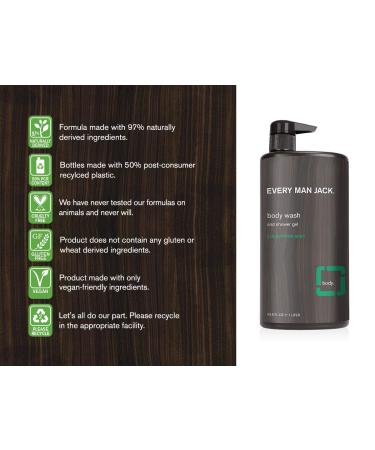 Every Man Jack Men's Body Wash - Eucalyptus Mint | 33oz Twin Pack - 2 Bottles | Parabens-Free, Phthalate-Free, Dye-Free, & Cruelty-Free - Buy Online on SooperMarket.com