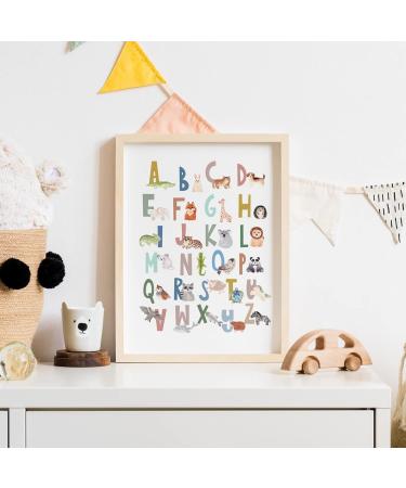 Scandi Animal Alphabet Educational Poster - Woodland Safari & Boho Designs (A4 Greens) - Buy Online on SooperMarket.com