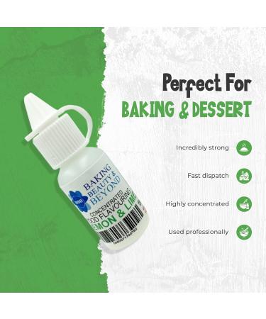 Baking Beauty and Beyond Concentrated Food Flavouring Oil - Dozen of Professional Quality Food Grade Flavouring Oil for Candy Making Baking Cooking Lip Balm and Lip Gloss - Lemon & Lime (30ml) - Buy Online on SooperMarket.com