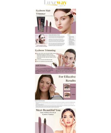 Buy Eyebrow Hair Remover with LED Light - Rechargeable Electric Precision Trimmer for Women - Painless Portable Razor in Rose Gold - Flawless Hair Removal for Lips Nose & Chin - Buy Online on SooperMarket.com
