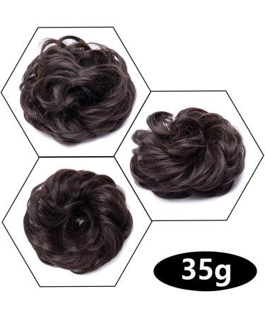 Medium Brown 35g Hair Bun Donut Chignon Scrunchie Updo Hairpiece - Ponytail Extensions - Buy Online on SooperMarket.com