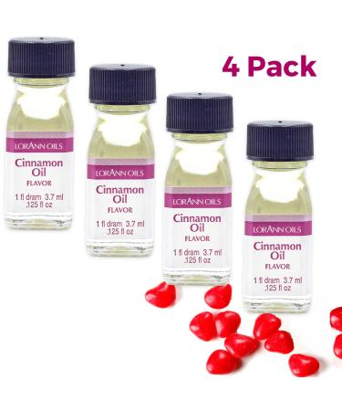 LorAnn Cinnamon Oil SS Flavor 1 Dram Bottle 4 Pack - 3.7ml x 4 | Top Quality Cinnamon Extract - Buy Online on SooperMarket.com