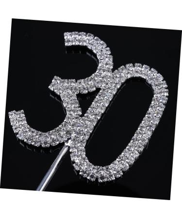CORHAD Glitter 30th Birthday Cake Toppers Crystal 30th Anniversary Cake Toppers Bling Number Wedding Decoration Cake Decor Diamond Decor Cupcake Toppers Paper Cup Rhinestones - Buy Online on SooperMarket.com