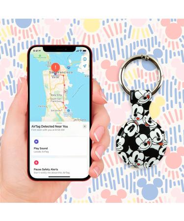 Disney Mickey Mouse Holder for Apple Airtag - Protective Tracker with Keychain for Dog Bags Keys - Disneyland Essentials Mickey Faces - Buy Online on SooperMarket.com