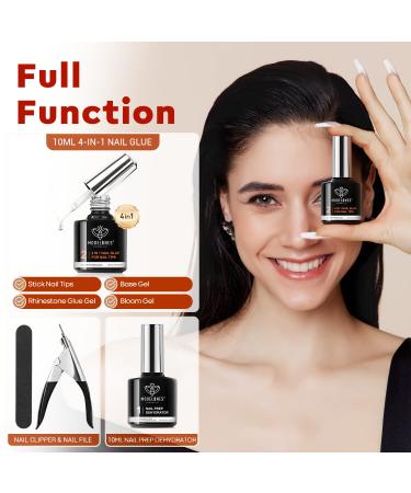 Modelones Nail Tips & Glue Gel Kit - 500 Pieces Mini UV Lamp Gel Nail Extension Set Transparent Color - Perfect Nail Art Gift - Buy Online on SooperMarket.com