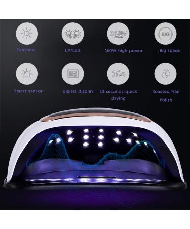 Buy Tonsooze 168W UV LED Nail Dryer Lamp - Professional Nail Lamp with Touchscreen Infrared Sensor & 4 Timers Ideal for All Gel Nails Removable Magnetic Floor Plate - Buy Online on SooperMarket.com