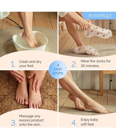 PLANTIFIQUE Foot Moisturiser Socks Hydrating Foot Mask 4Pack (with Box) Hydrating Socks for Soft Heels Intense Moisturizing and Repairing Dry Rough Skin Foot Care Korean Skincare Mask Foot Spa 4 Pack - Buy Online on SooperMarket.com