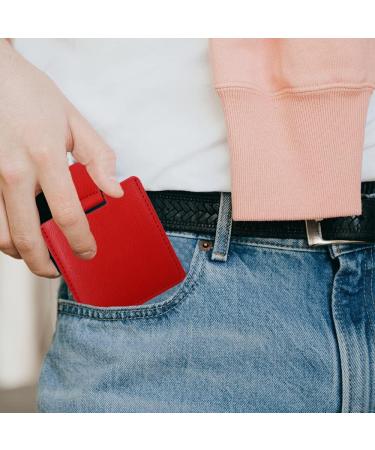 Shatterproof Stainless Steel Compact Mirror for Purses Unbreakable Mirror Travel with PU Leather Case Cover Handheld Camping Shaving Mirror for Women & Men Makeup Gift (Red) - Buy Online on SooperMarket.com