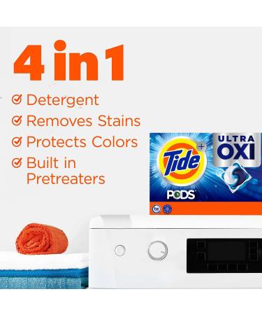 PURPUR Cloth & Tide Ultra Oxi PODS 4-in-1 Liquid Detergent Pacs - 26 Ct 2 Bags | Best International Shipping - Buy Online on SooperMarket.com