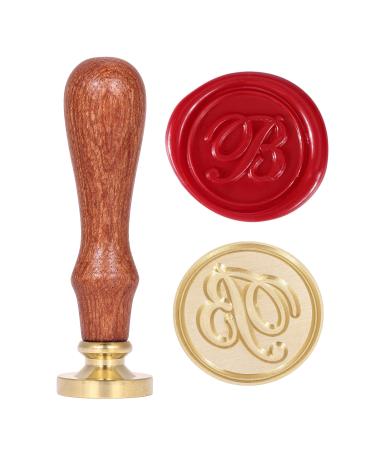 Letter B Wax Seal Stamp  Yoption Vintage Retro Brass Head Wooden Handle Alphabet Letter Initial Wax Classic Sealing Wax Seal Stamp (B) B Stamp