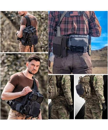 Buy Tactical EDC Bag | Multifunctional Gadget Organizer & Cell Phone Holder - Ideal for Camping Hiking & Cycling - Compact Black Belt Bag - Buy Online on SooperMarket.com