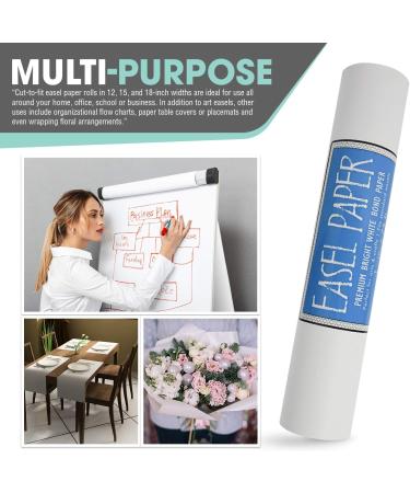 15x75' White Art Easel Paper Roll - 100% Recyclable Non-Yellowing Bond Paper - Buy Online on SooperMarket.com