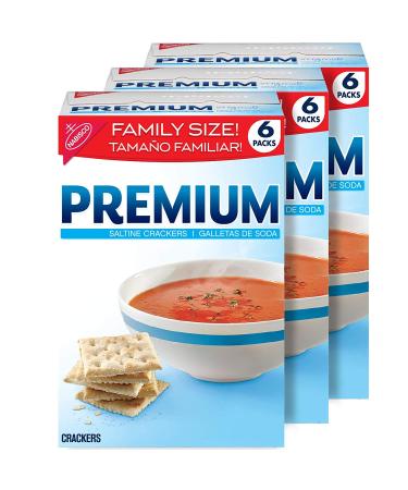 Premium Saltine Crackers, Family Size, 3 Boxes 6 Count (Pack of 3)