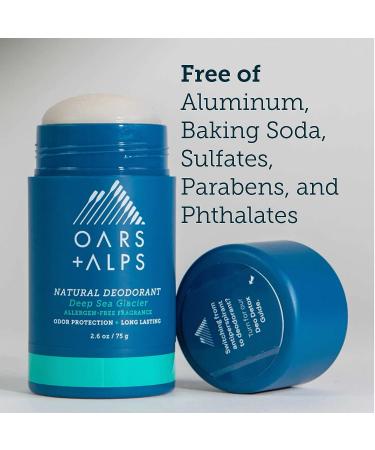 Oars + Alps Aluminum-Free Deodorant for Men and Women - Dermatologist Tested, Sensitive Skin Formula - Travel Size Deep Sea Glacier 2.6 Oz - 1 Pack - Buy Online on SooperMarket.com