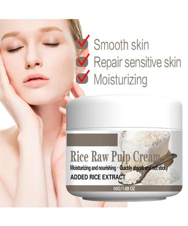Rice Raw Pulp Cream - Hydrating Facial Moisturizer with Applicator Spoon | 1.69 Oz Day & Night Skin Care for Smooth Radiant Complexion - Buy Online on SooperMarket.com