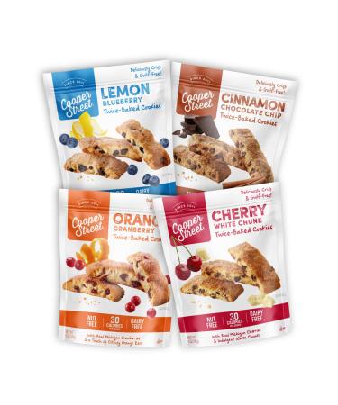 Cooper Street Cookies All Natural Twice Baked Crispy Cookie, Nut & Dairy Free, Biscotti Style 5oz (5 Ounce (Pack of 4), Variety) 5 Ounce (Pack of 4) Variety