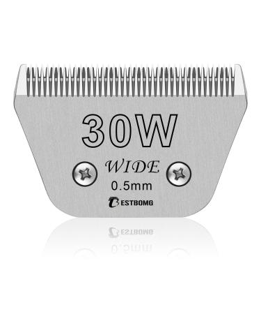 BESTBOMG 30 W Wide Removable Blades for Pet Grooming Compatible with Heiniger/Moser Max45/Andis/Oster A5 Cutting Length 1/50 Inch (0.5 mm) 30W 0.5mm
