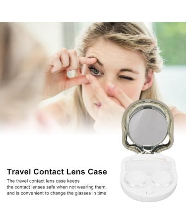 Contact lens case contact lens container plastic material convenient practical safe protection mirror appearance for individual use Gold - Buy Online on SooperMarket.com
