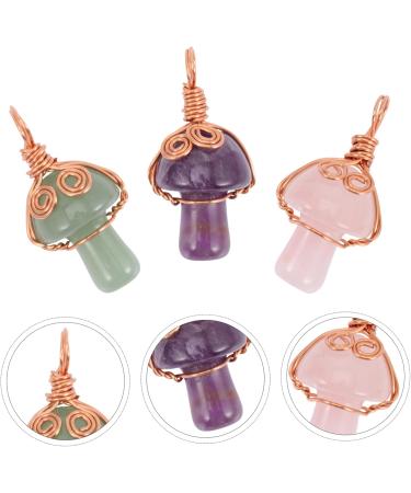 EXCEART 6 pcs Crystal Mushroom Pendant mini keychain miniature mushrooms mini crystals mushroom charms cute 3.3x1.5cmx5pcs Assorted Colorx5pcs - Buy Online on SooperMarket.com
