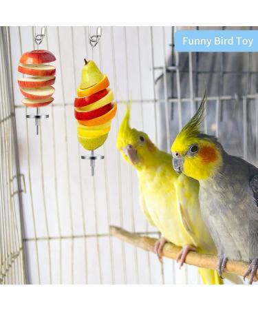 4 Pack Parrot Spit Toys - Stainless Steel Fruit & Vegetable Holders for Budgies & Nymphensittich - Perfect Hanging Feeders for Parrots - Buy Online on SooperMarket.com