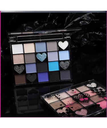 Glitter Navy Blue Eyeshadow Palette - 20 Intense Shades for Women - Blendable Pressed Pigment Makeup Set - DS102 - Buy Online on SooperMarket.com
