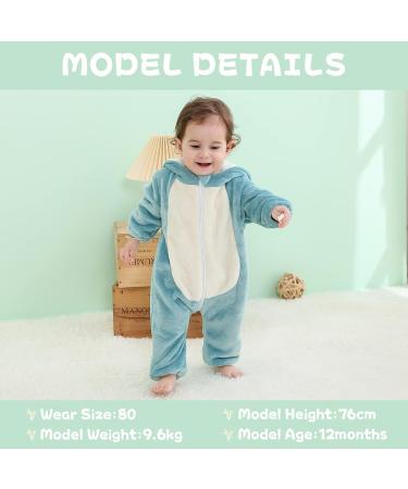 COOKY.D Baby Hooded Rompers | Winter Flannel Jumpsuit Pajamas | 3-6 Months Hamster Design - Buy Online on SooperMarket.com