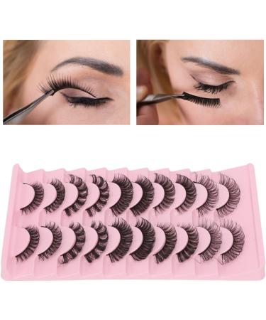 10 Pairs False Eyelashes Set DD Curl False Eyelashes Russian Strip Lashes Thick Multilayer False Eyelashes for Women - Buy Online on SooperMarket.com